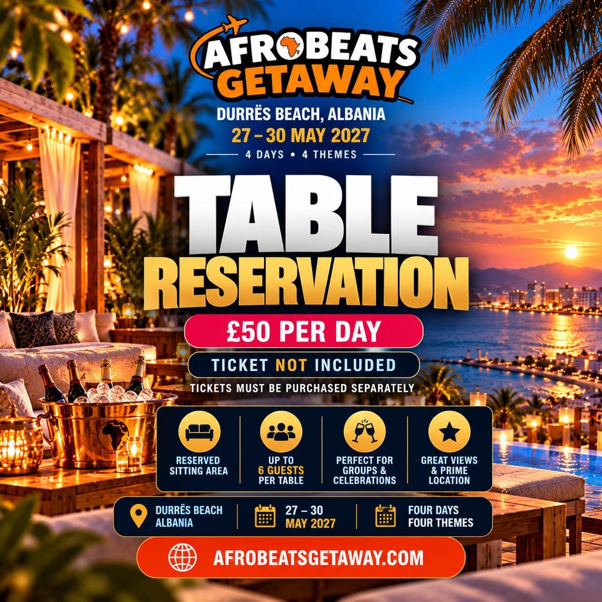 Afrobeats Getaway 2027 – Table Reservation