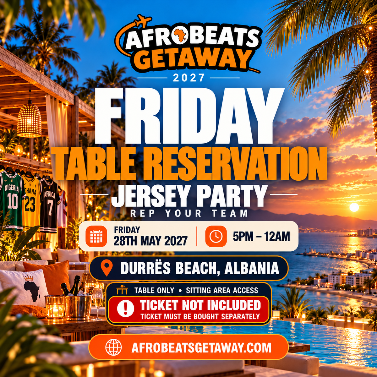 Afrobeats Getaway 2027 – Table Reservation