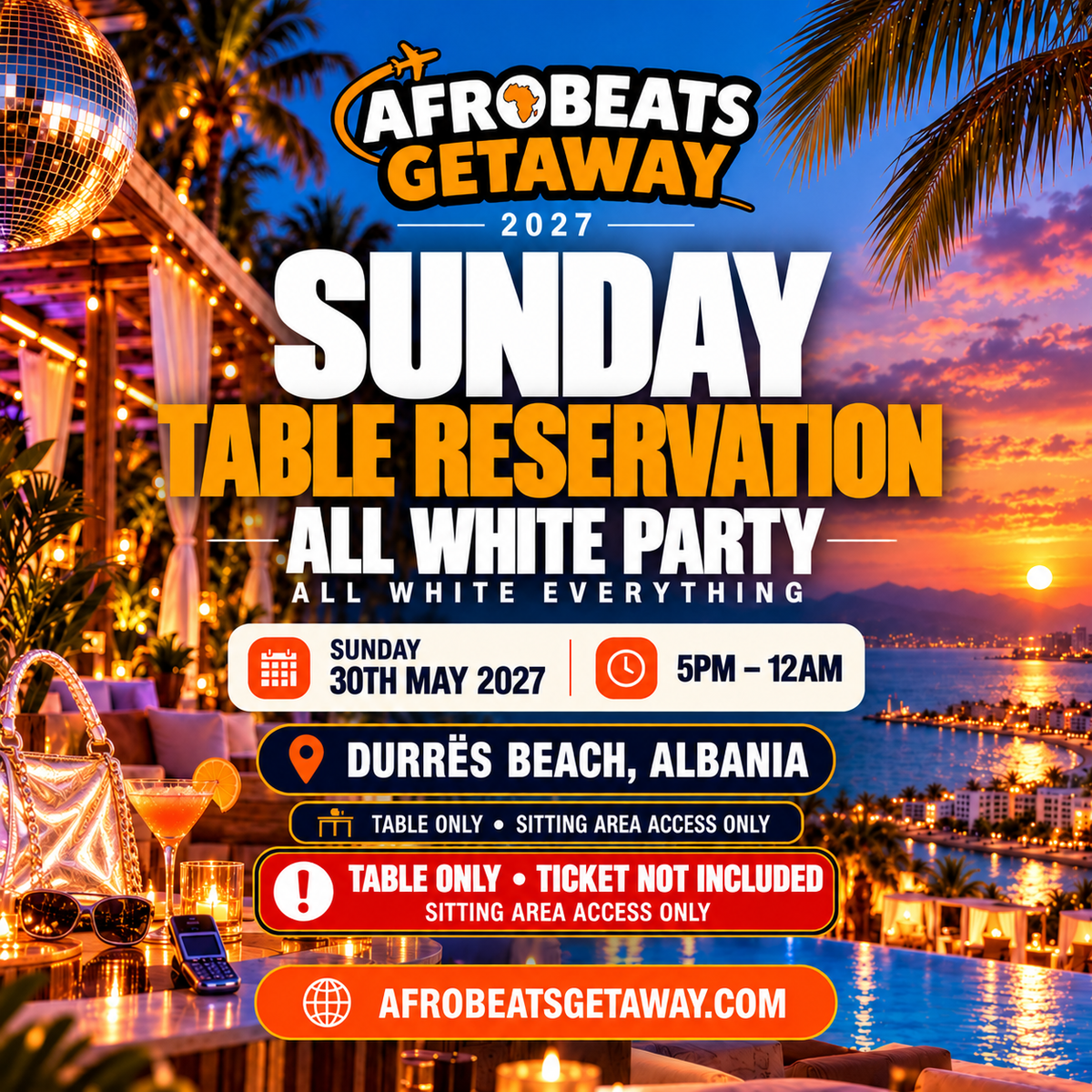 Afrobeats Getaway 2027 – Table Reservation