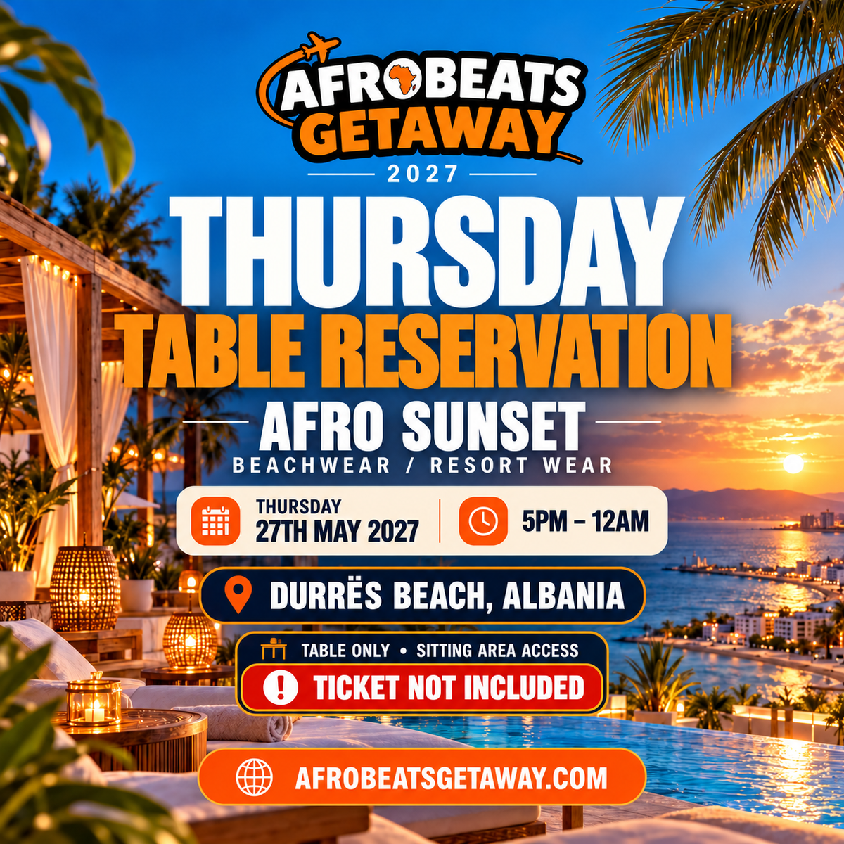 Afrobeats Getaway 2027 – Table Reservation
