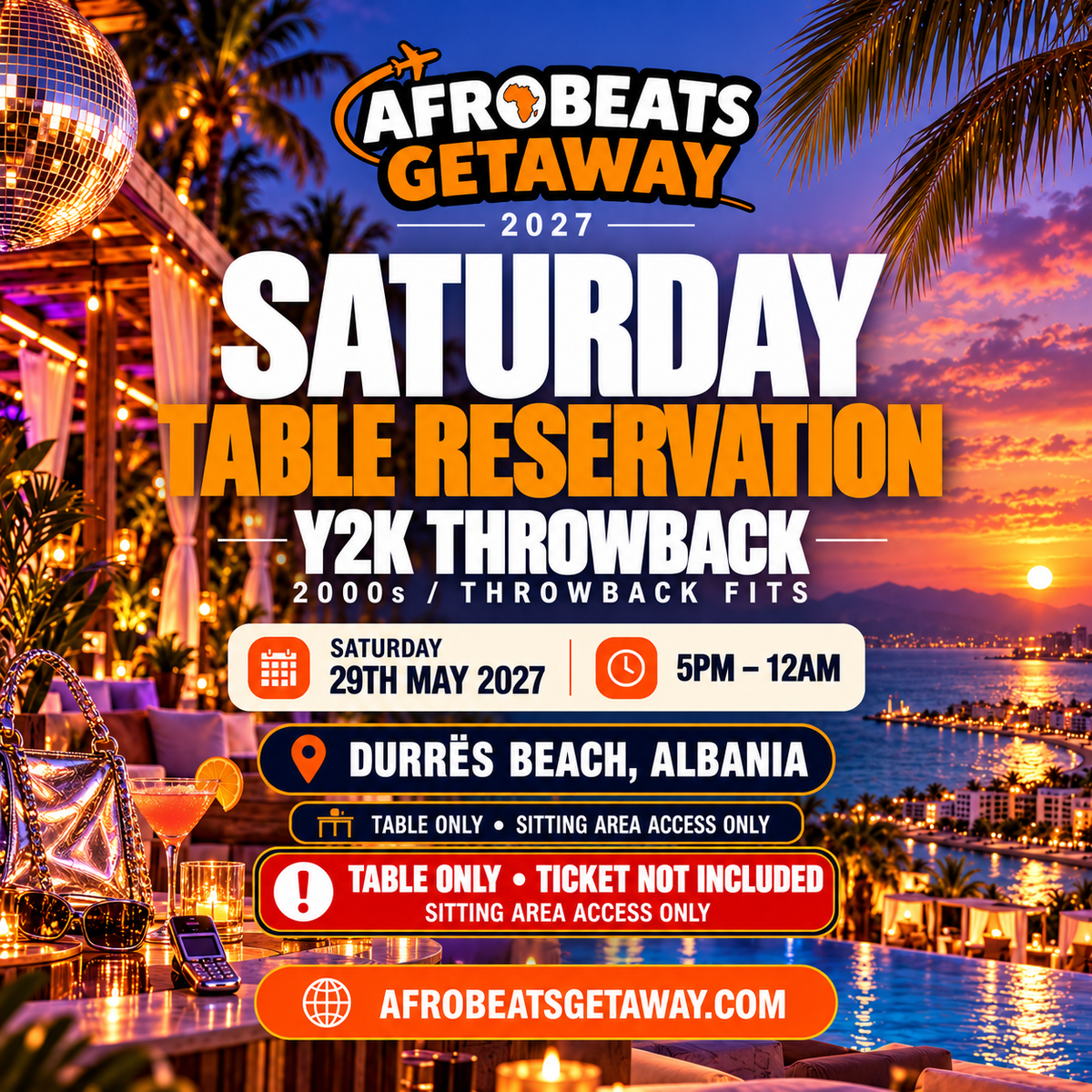 Afrobeats Getaway 2027 – Table Reservation