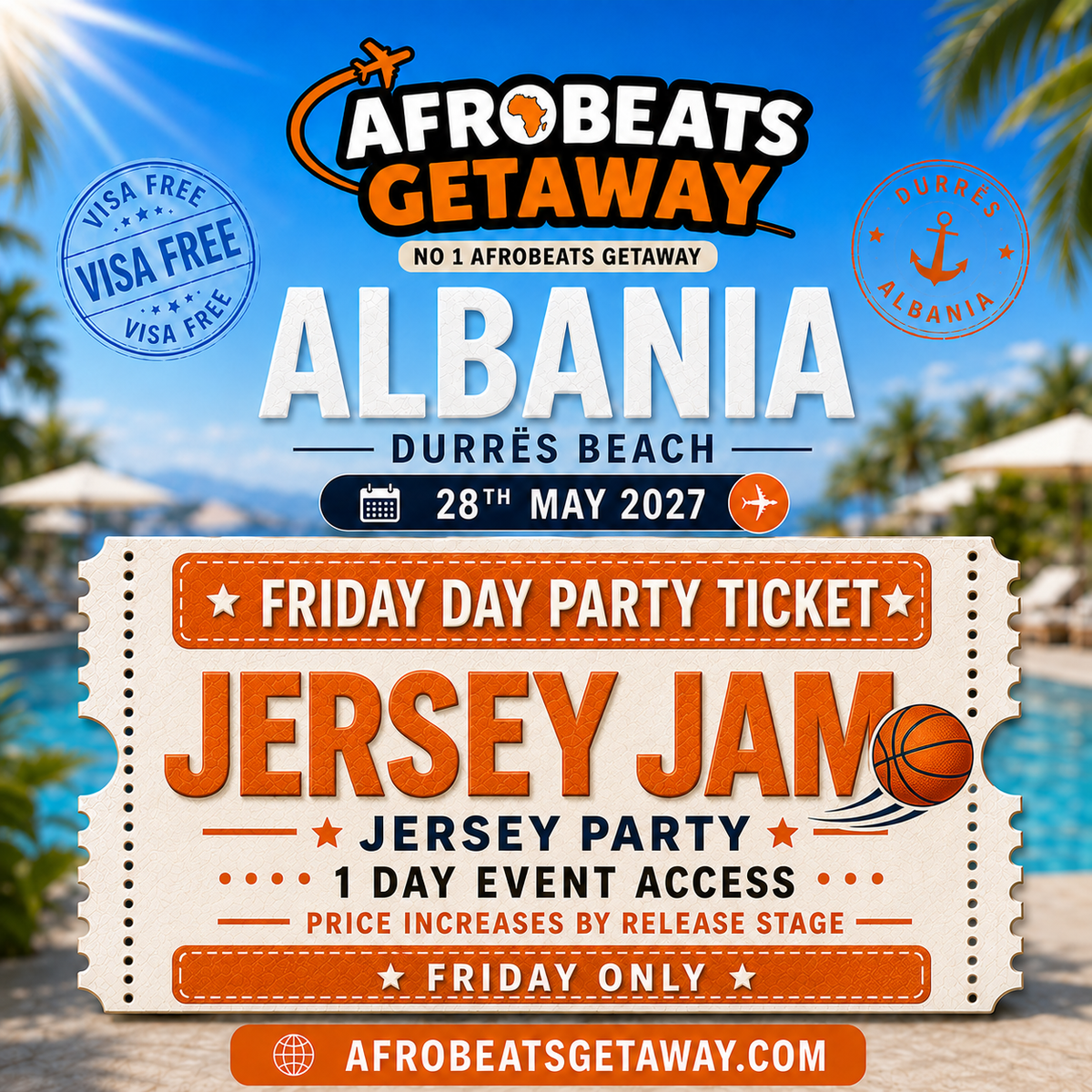 Afrobeats Getaway 2027 – Tickets and Hotel Package.